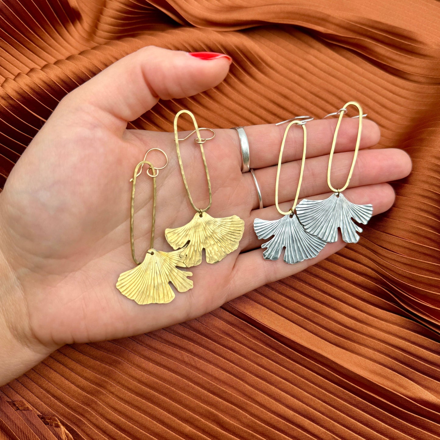 Ginkgo Pendant Earrings