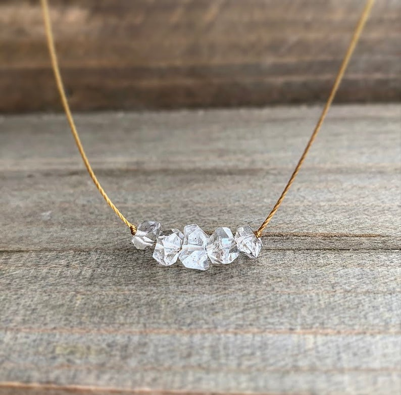Herkimer Diamond Bar 16" Necklace