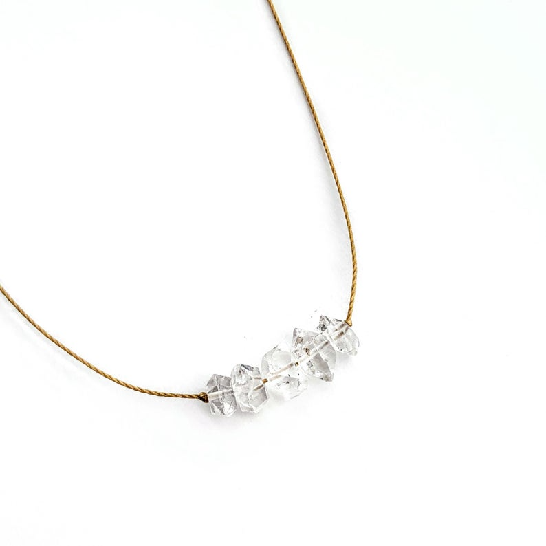 Herkimer Diamond Bar 16" Necklace