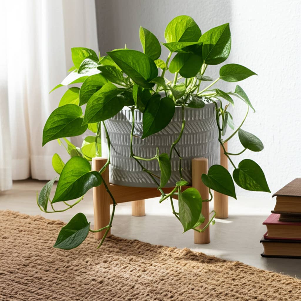 Stone Geometric Plant Stand