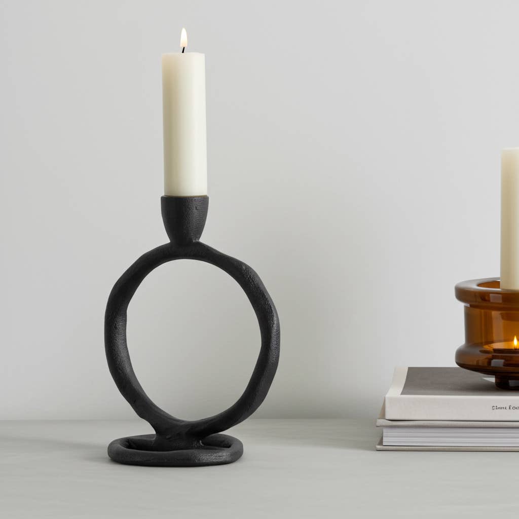 Metal Ring Taper Candle Holder