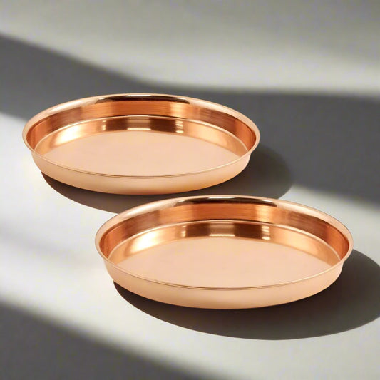 Round Copper Trays set of 2