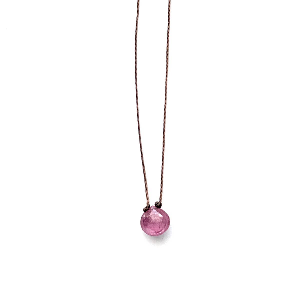 Pink Sapphire Small Teardrop Necklace