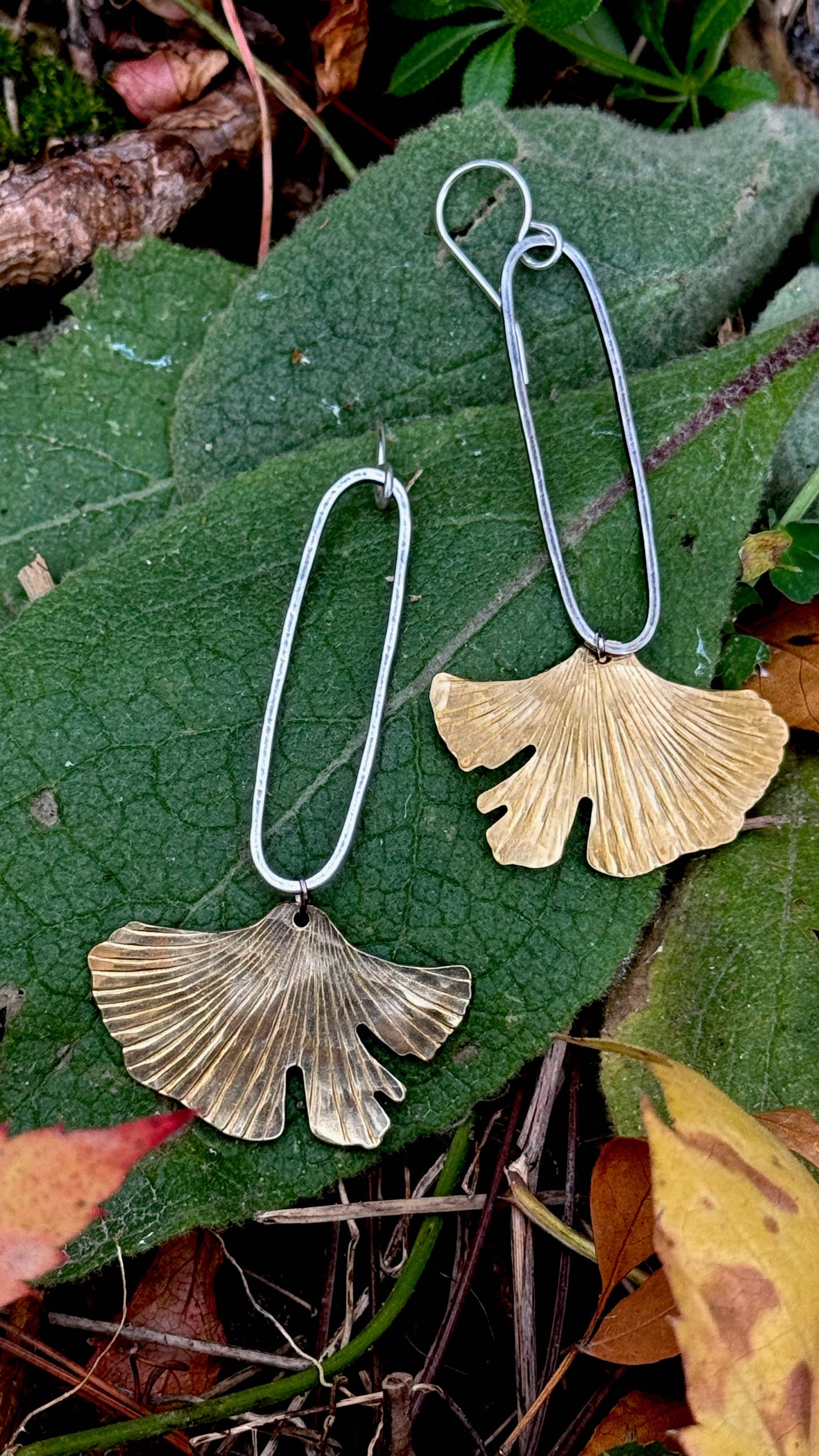 Ginkgo Pendant Earrings