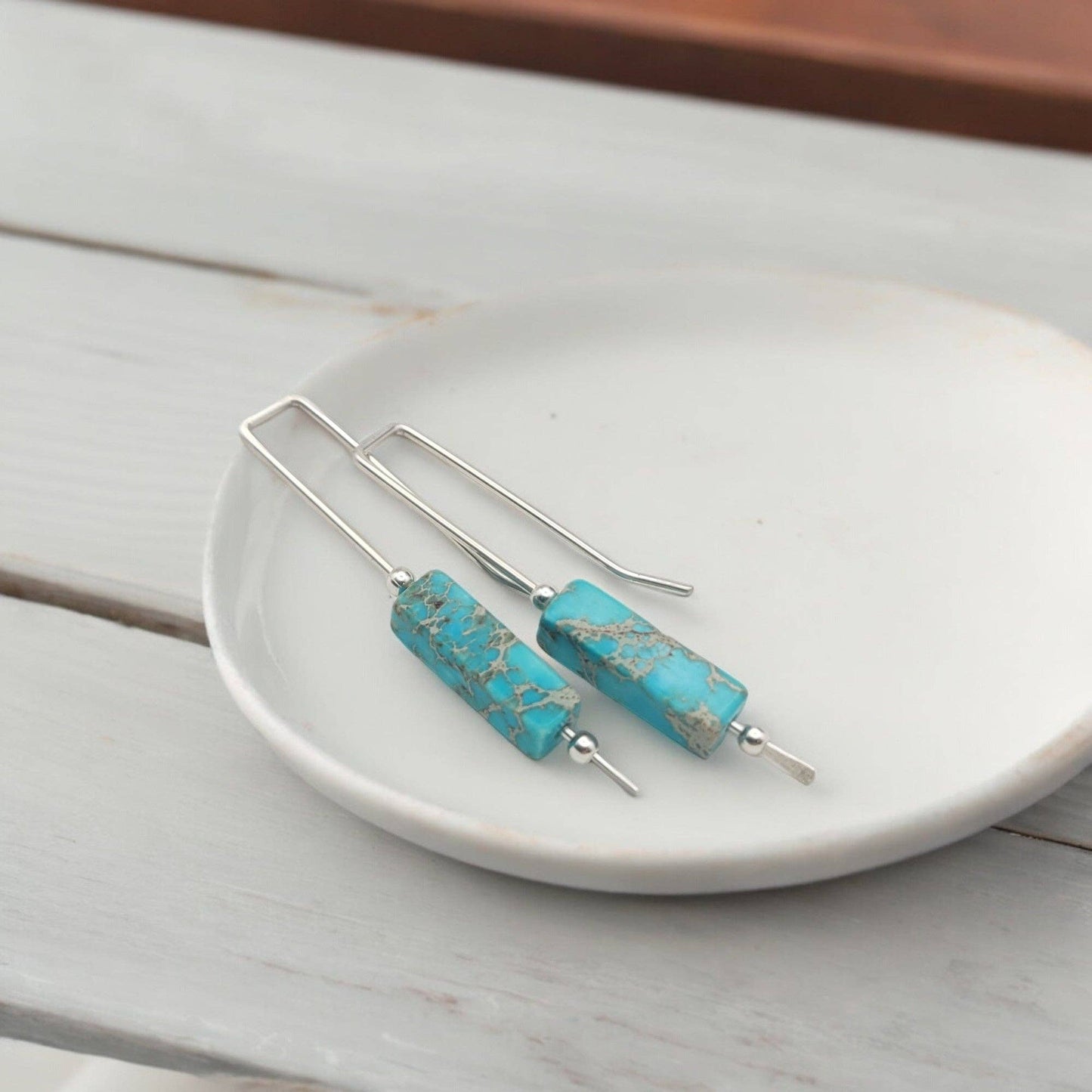 Turqouise & Sterling Silver Threader Earrings