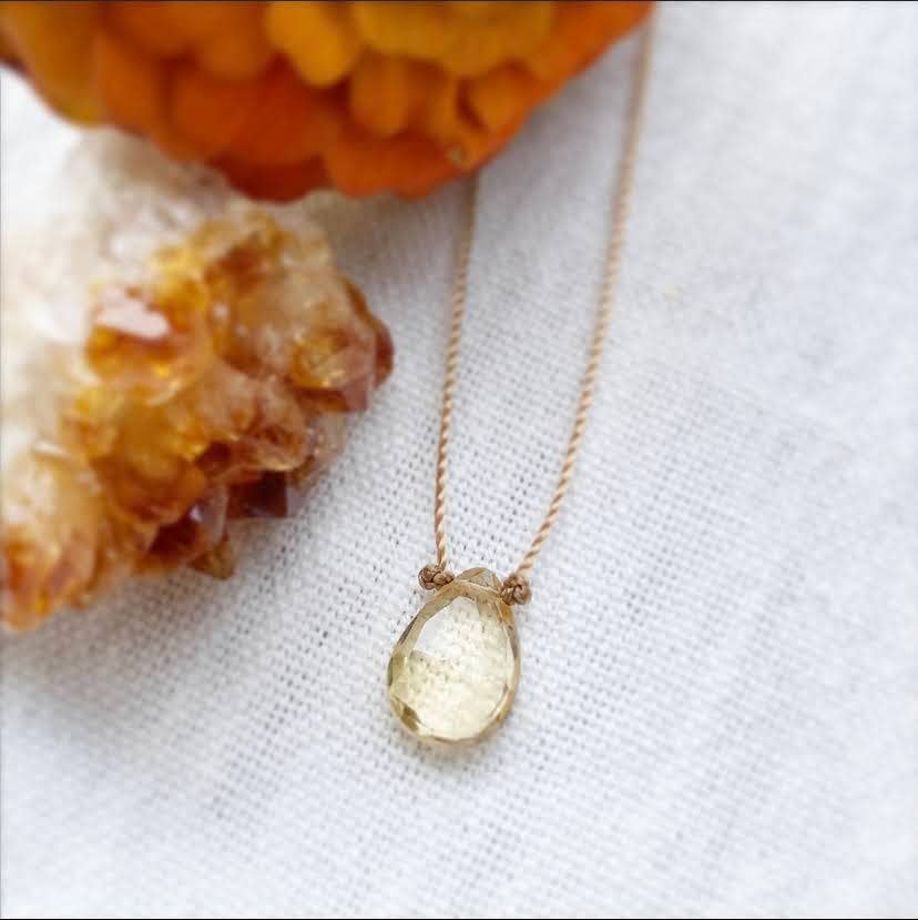 Citrine Teardrop 16" Necklace