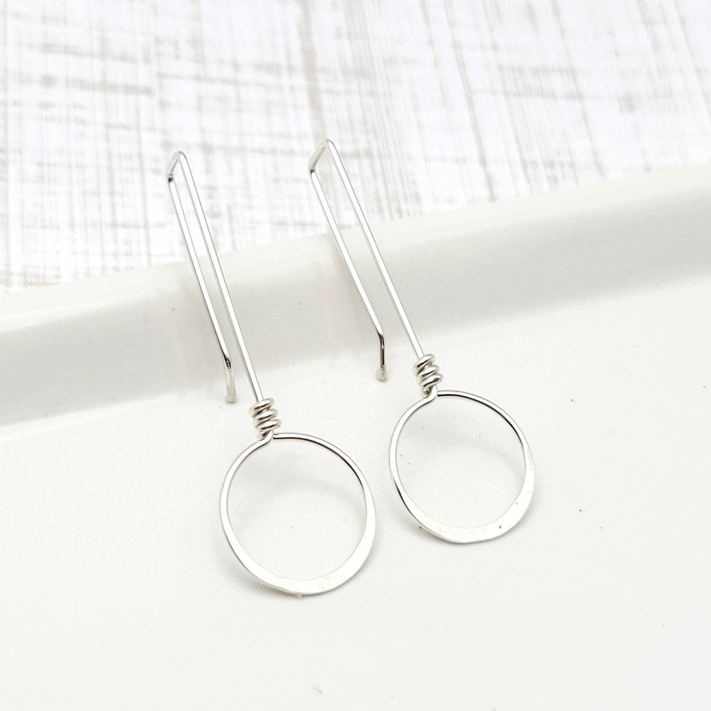 Sterling Silver Threader Hoop Earrings