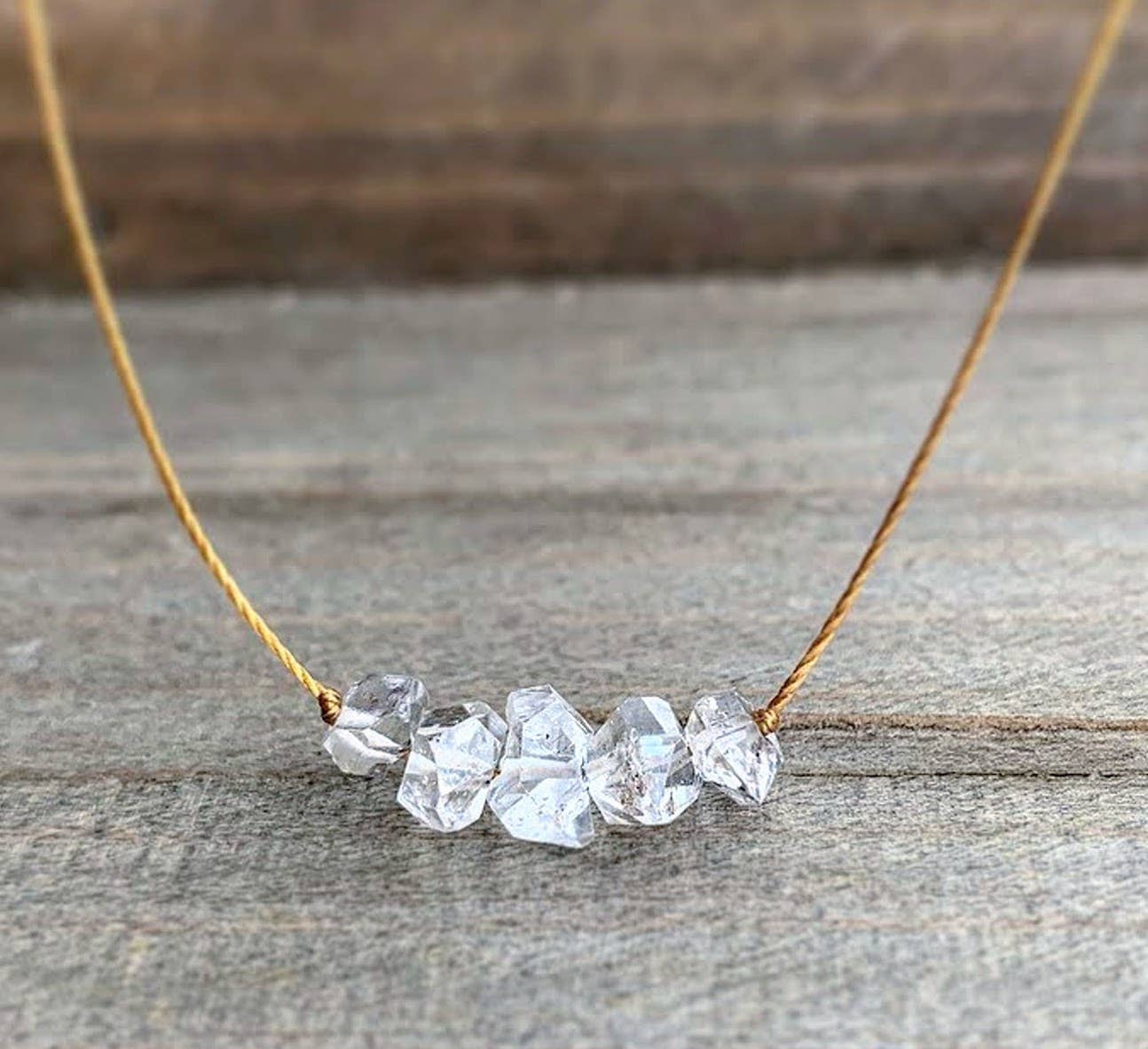 Herkimer Diamond Bar 16" Necklace