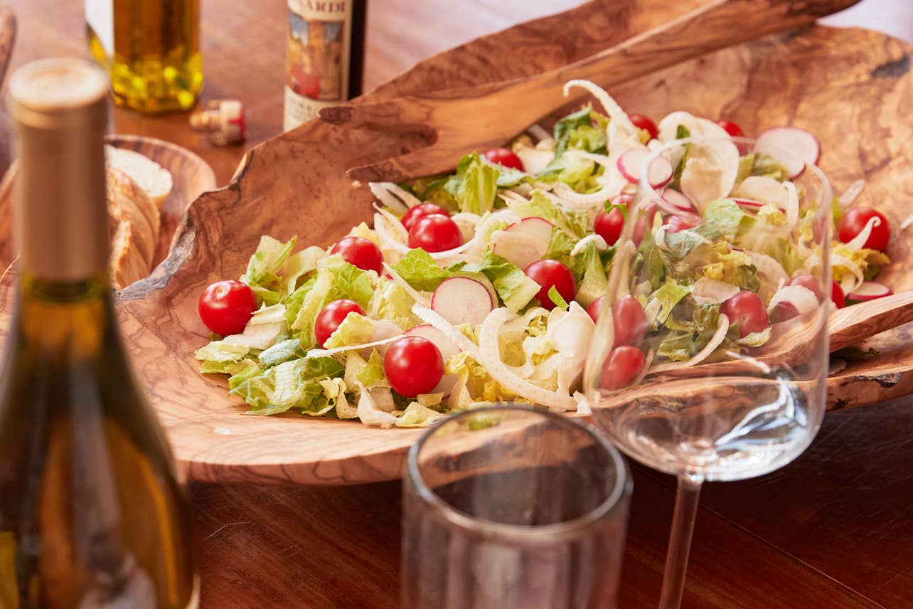 Italian Olivewood Salad Bowl