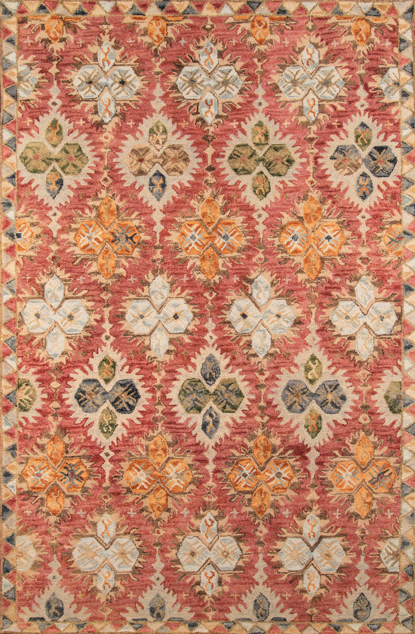 Tangier Red Damask Rug 2' X 3'