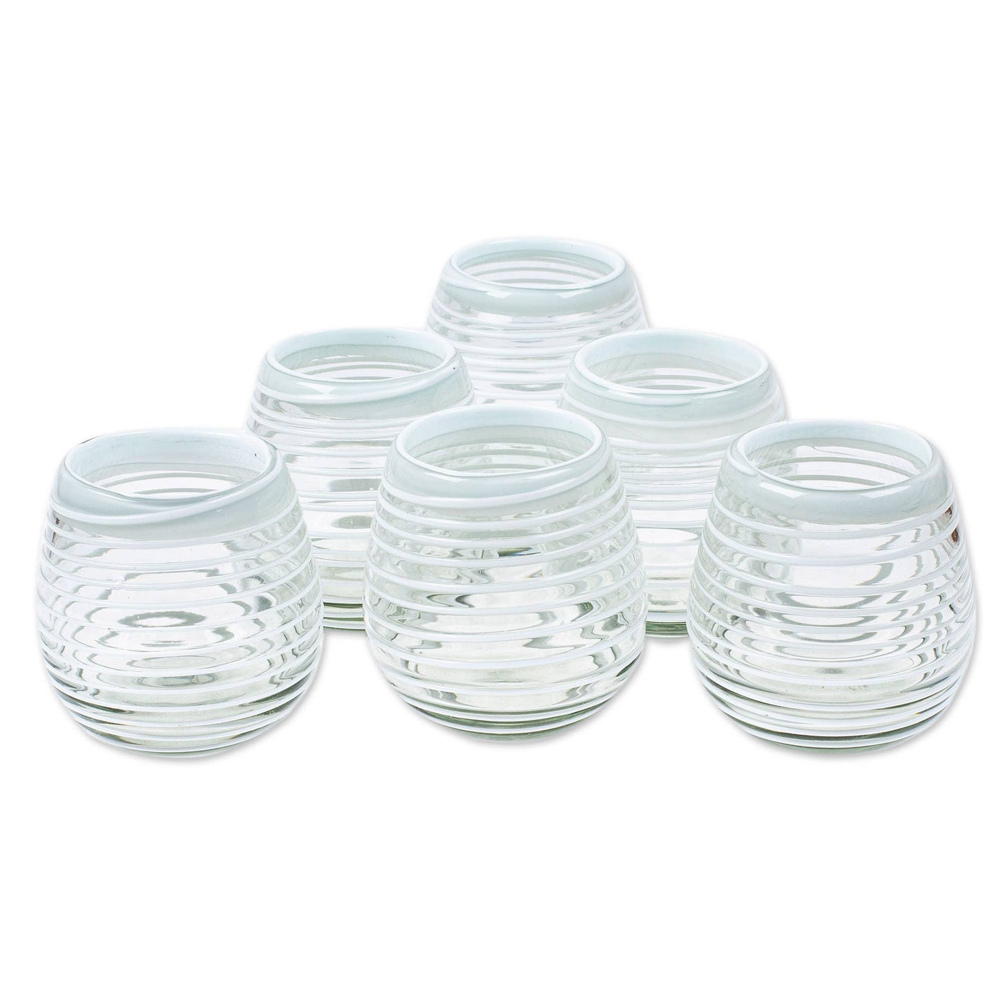 Handmade Spirals Stemless Wine Glasses