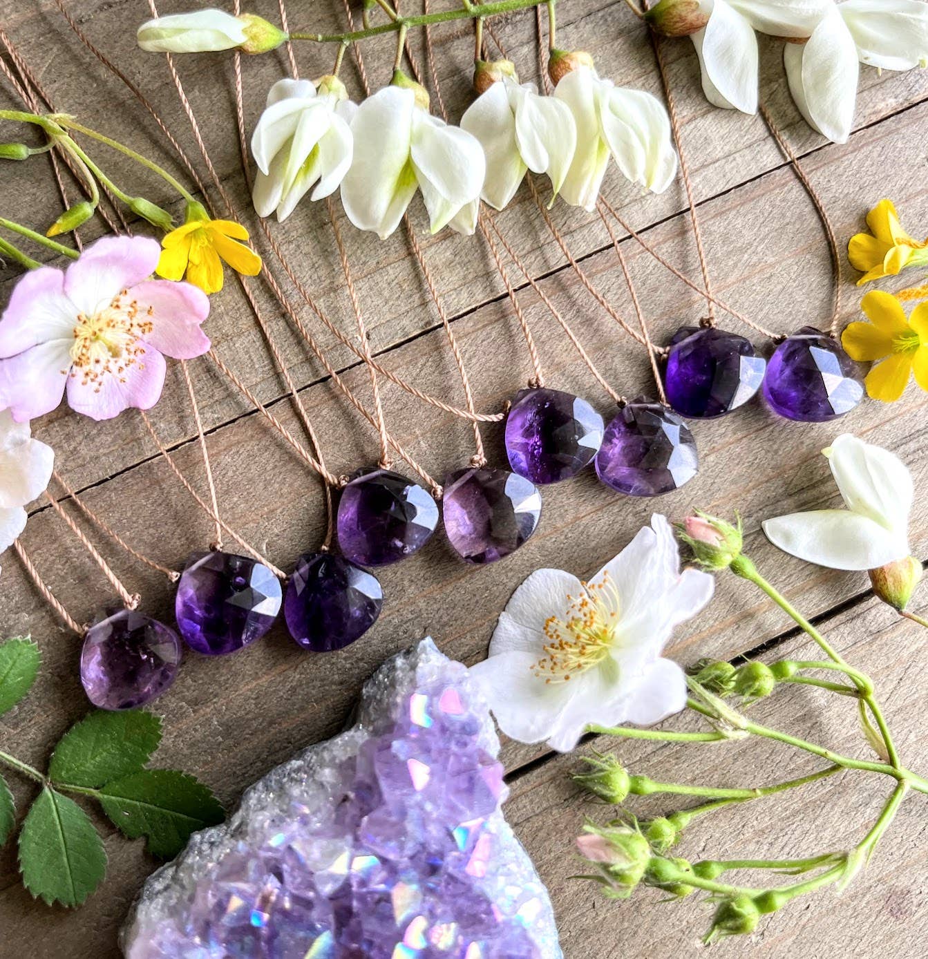 Amethyst Teardrop 16" Necklace