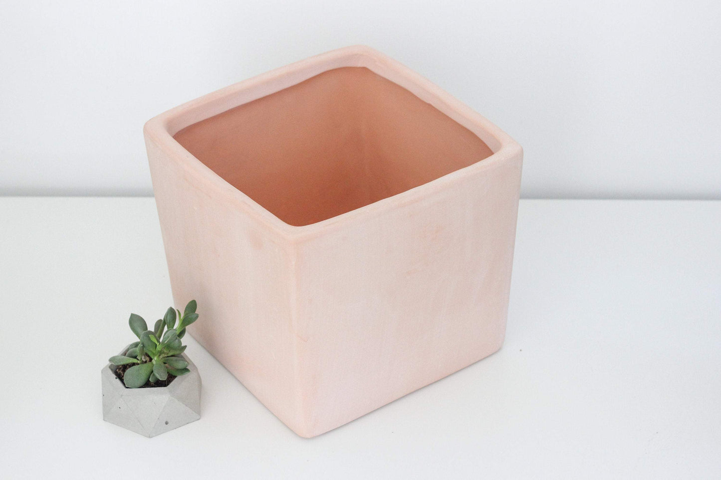 Terracotta Blush Cube Planter 3"