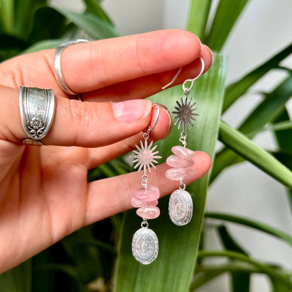 Silver Charm Locket Earrings