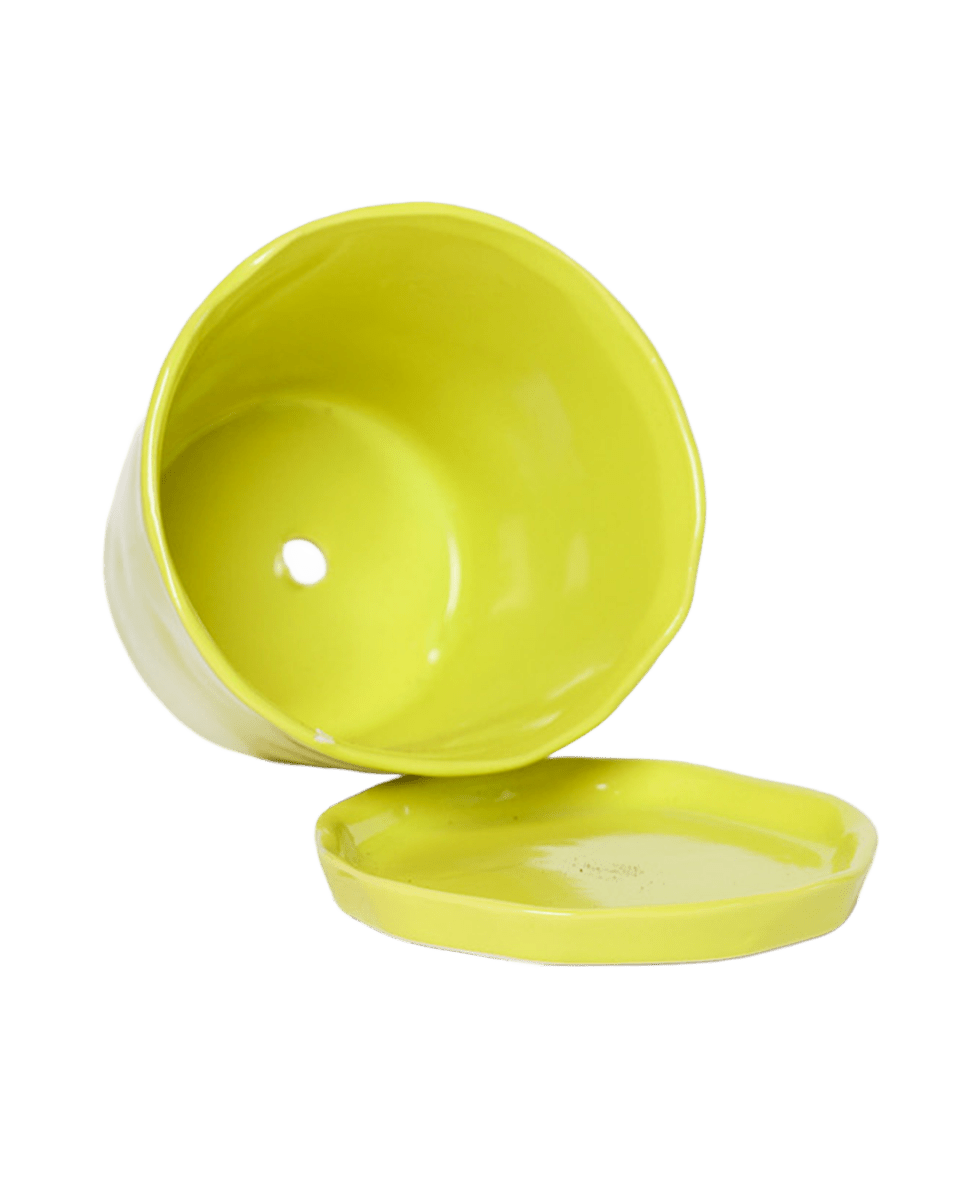 Tika Ceramic Pot & Saucer
