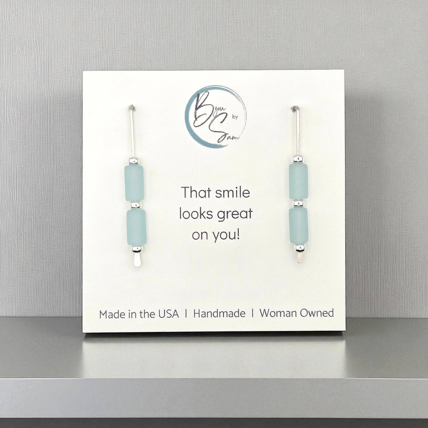 Sterling Silver & Sea Glass Threader Earrings