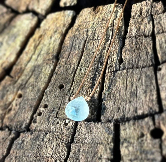 Aquamarine Teardrop 16" Necklace