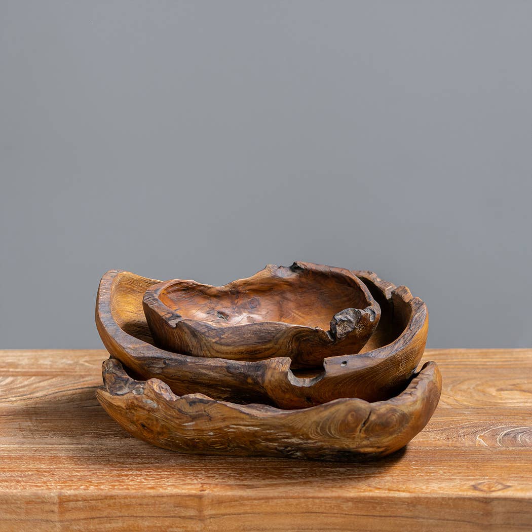 Teak Root Bowl 10-12"