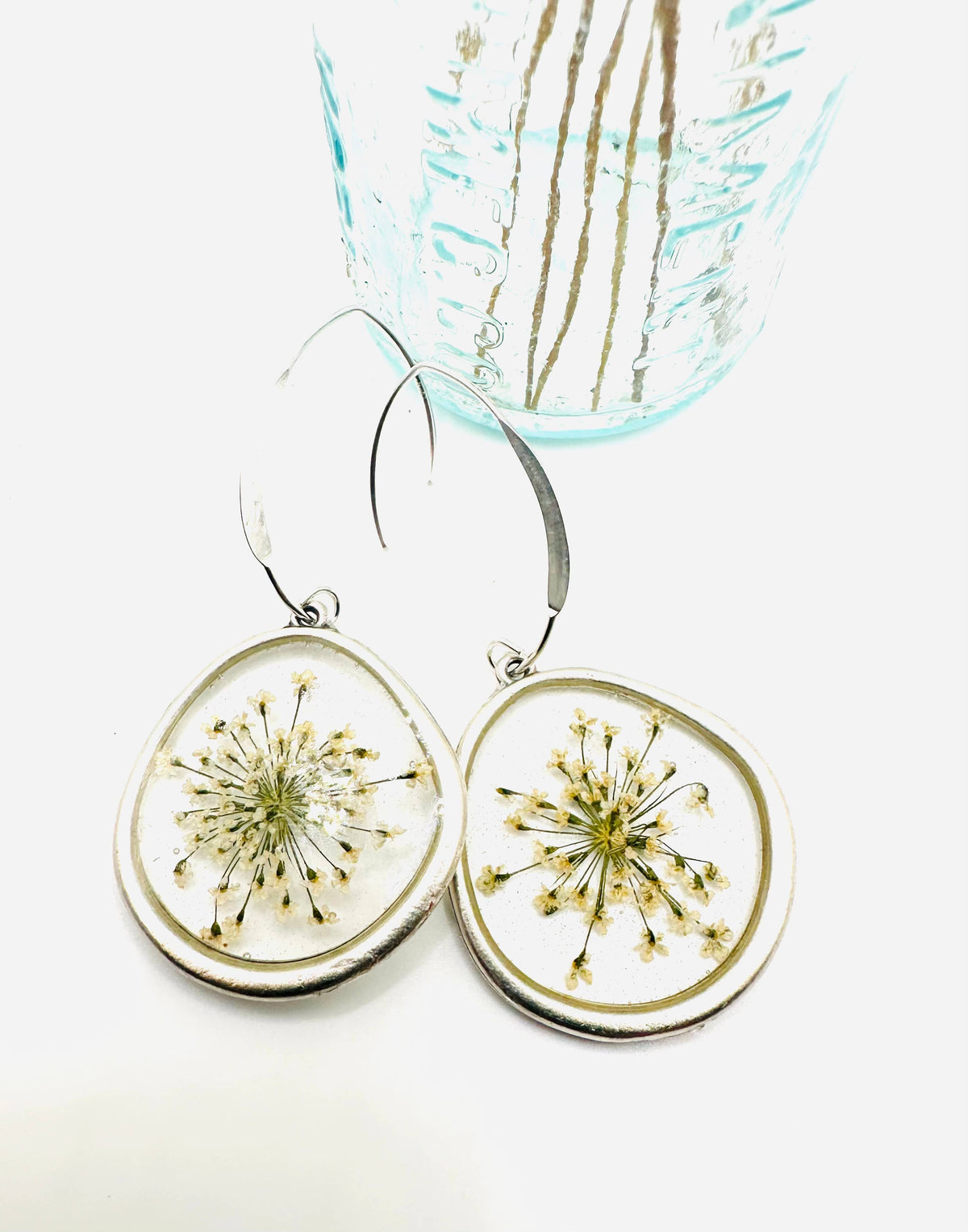 Silver Floral Lace Earrings