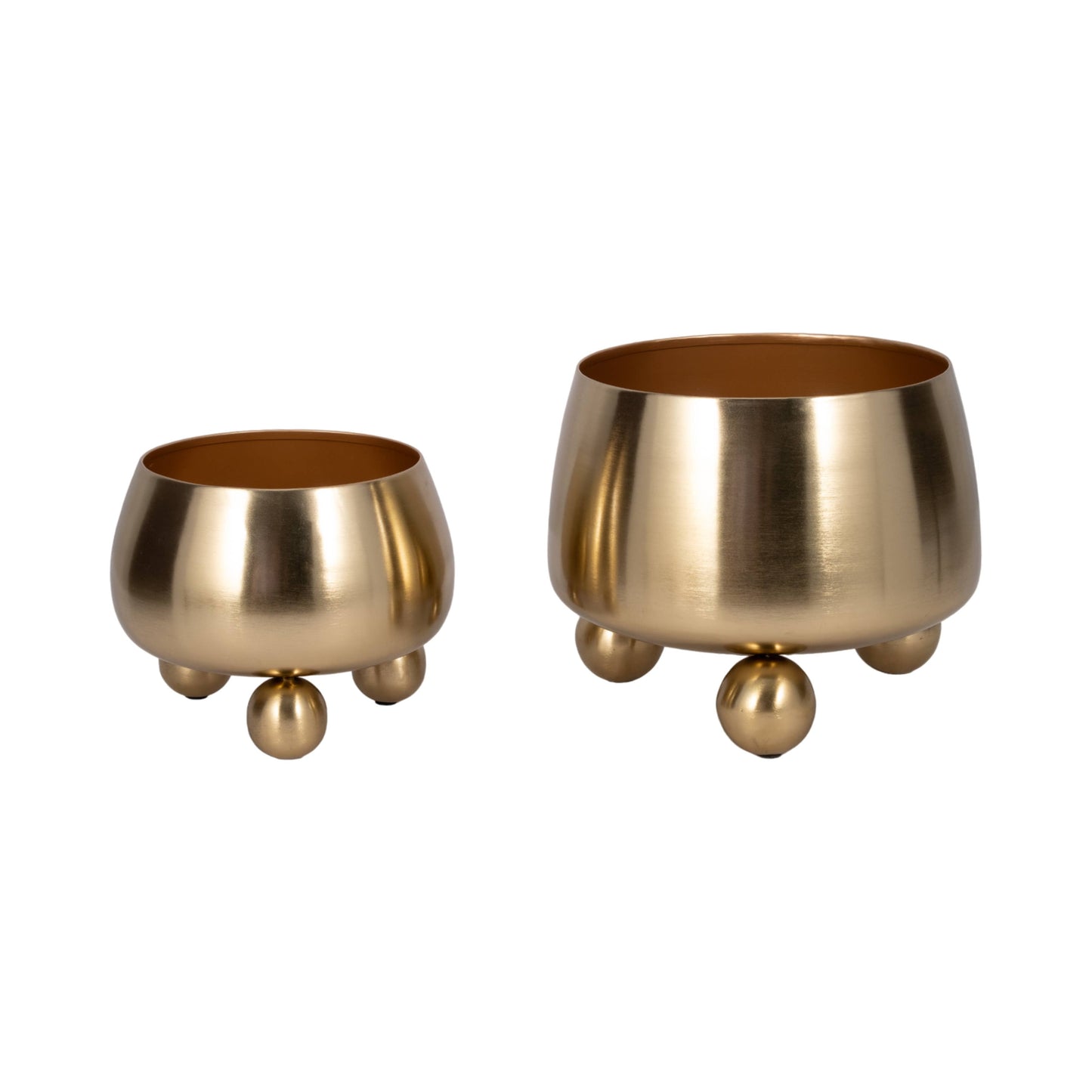 Gold Metal Ball Footed Pot