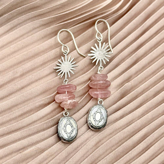 Silver Charm Locket Earrings