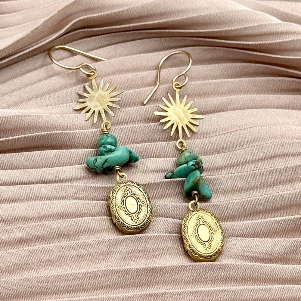 Silver Charm Locket Earrings