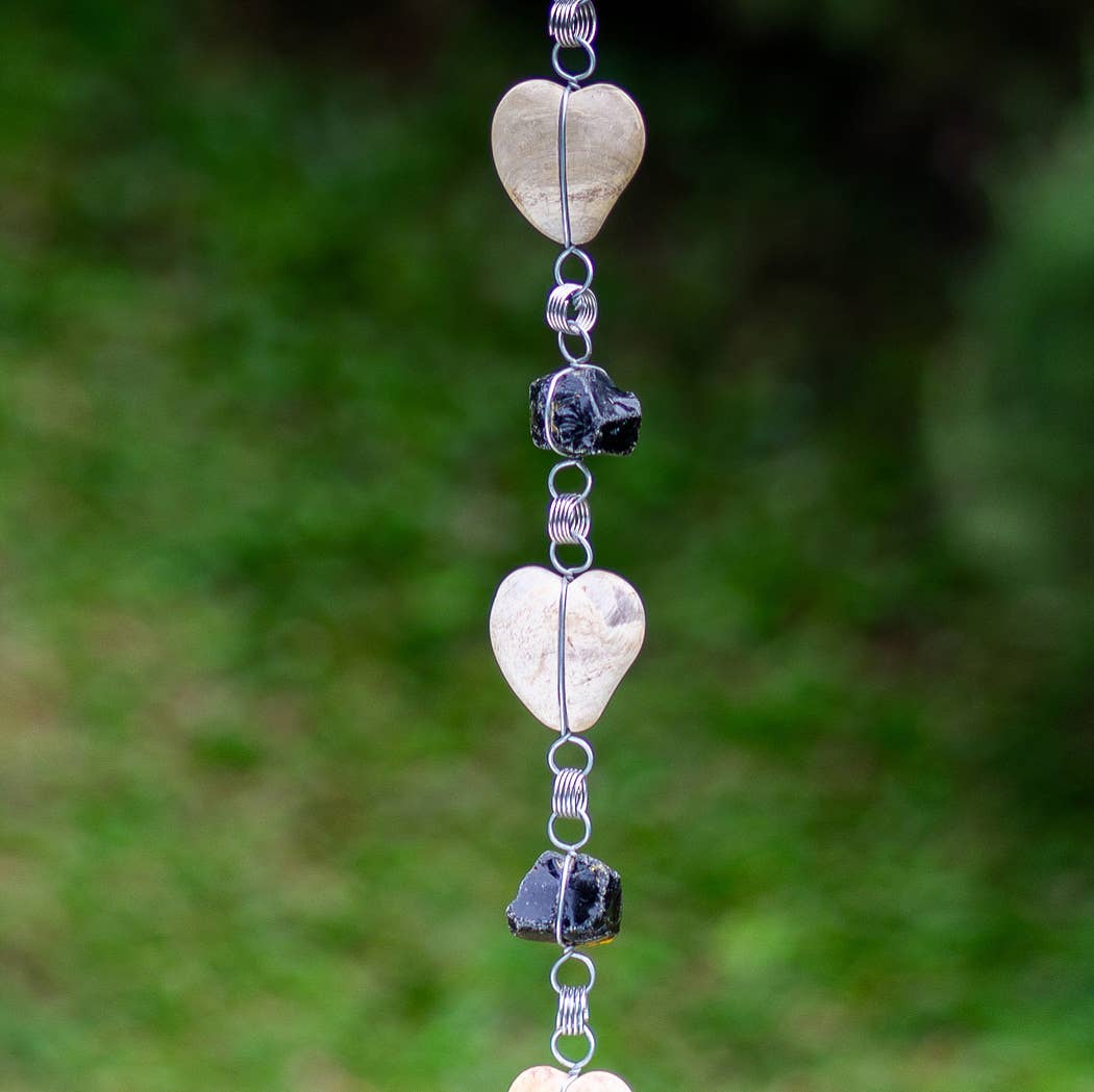 Petrified Wood Heart Garland