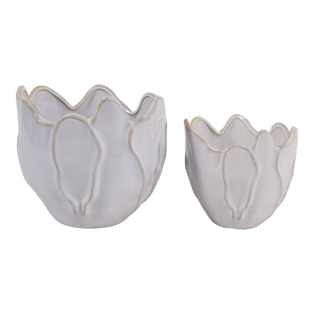 Flower Petal Ivory Pot