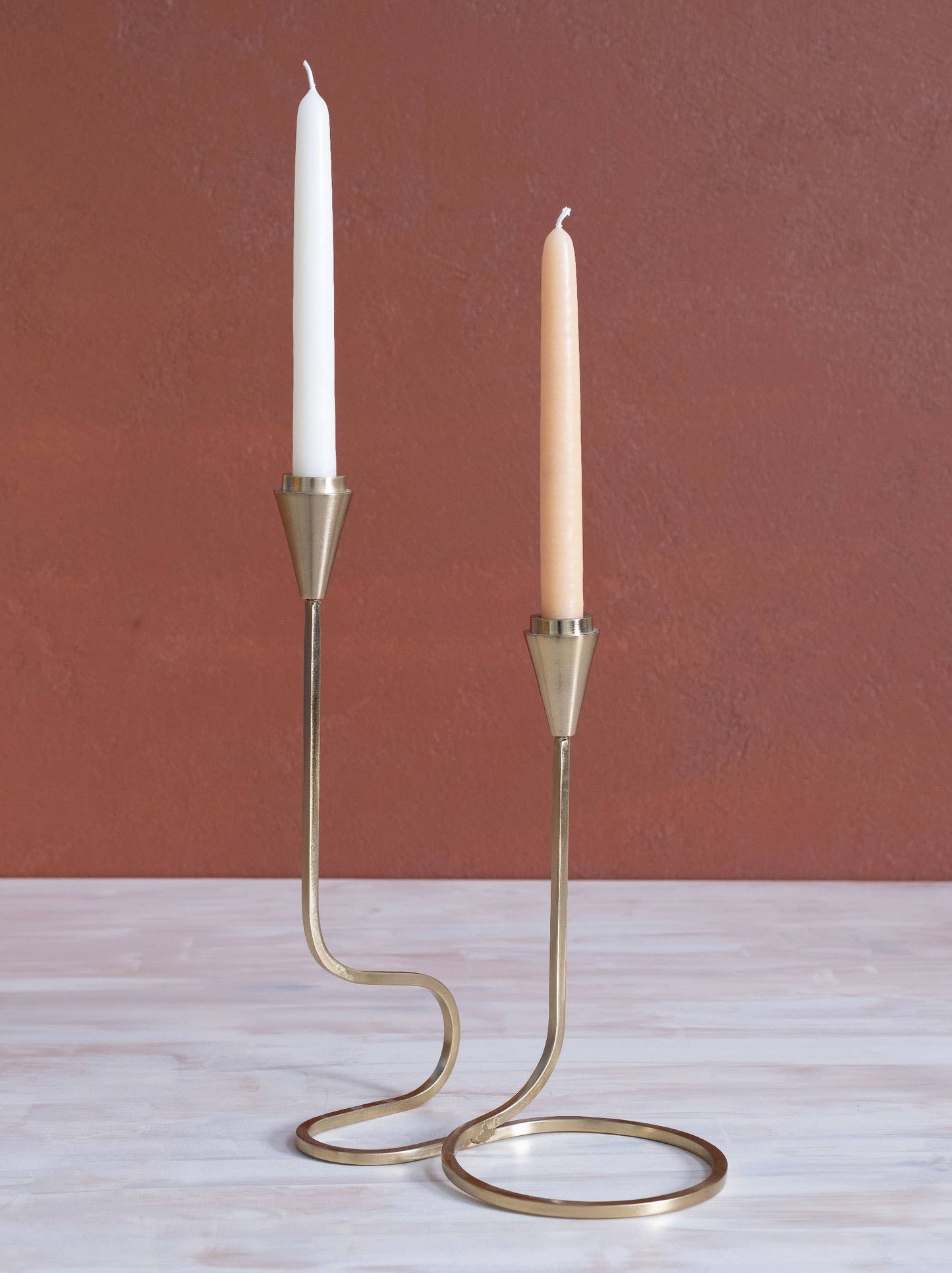 Gold Loop Taper Candle Holder