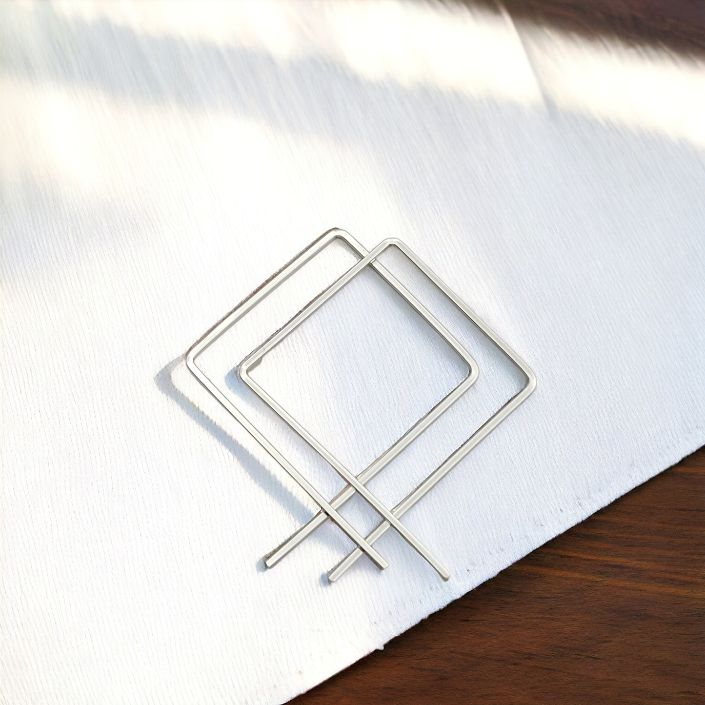 Sterling Silver Square Hoop Earrings