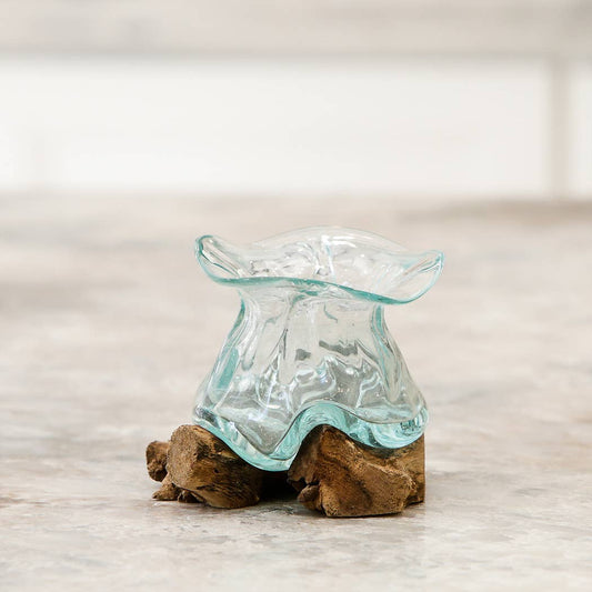 Blown Glass on Chinaberry Wood