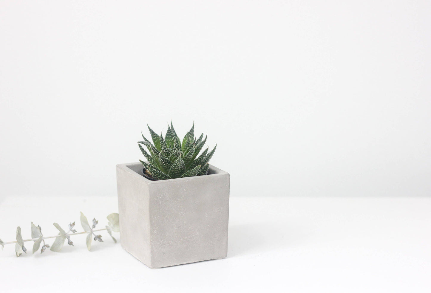 Mini Concrete Cement Square Cube Planter Pot: 3"