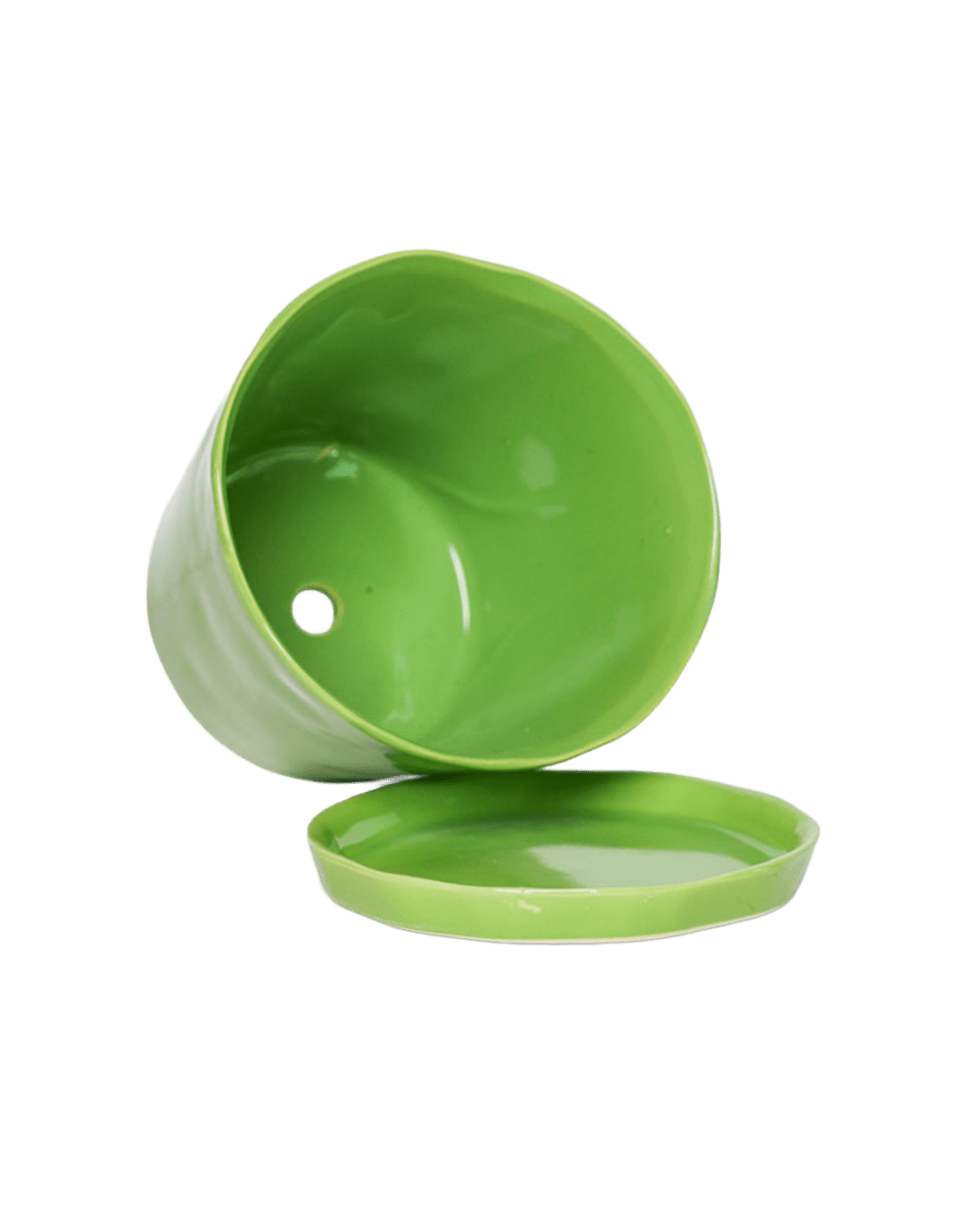 Tika Ceramic Pot & Saucer