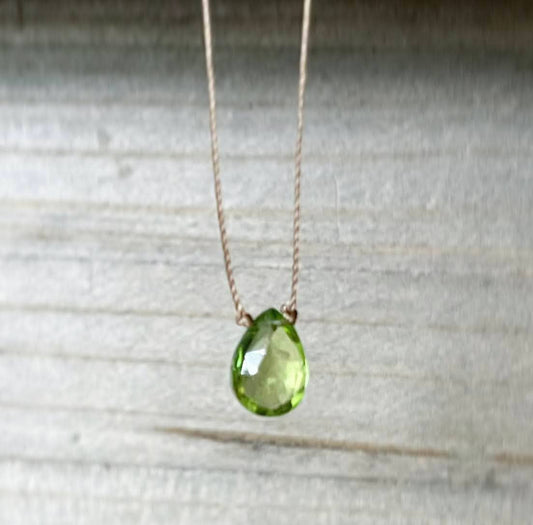 Peridot Teardrop 16" Necklace