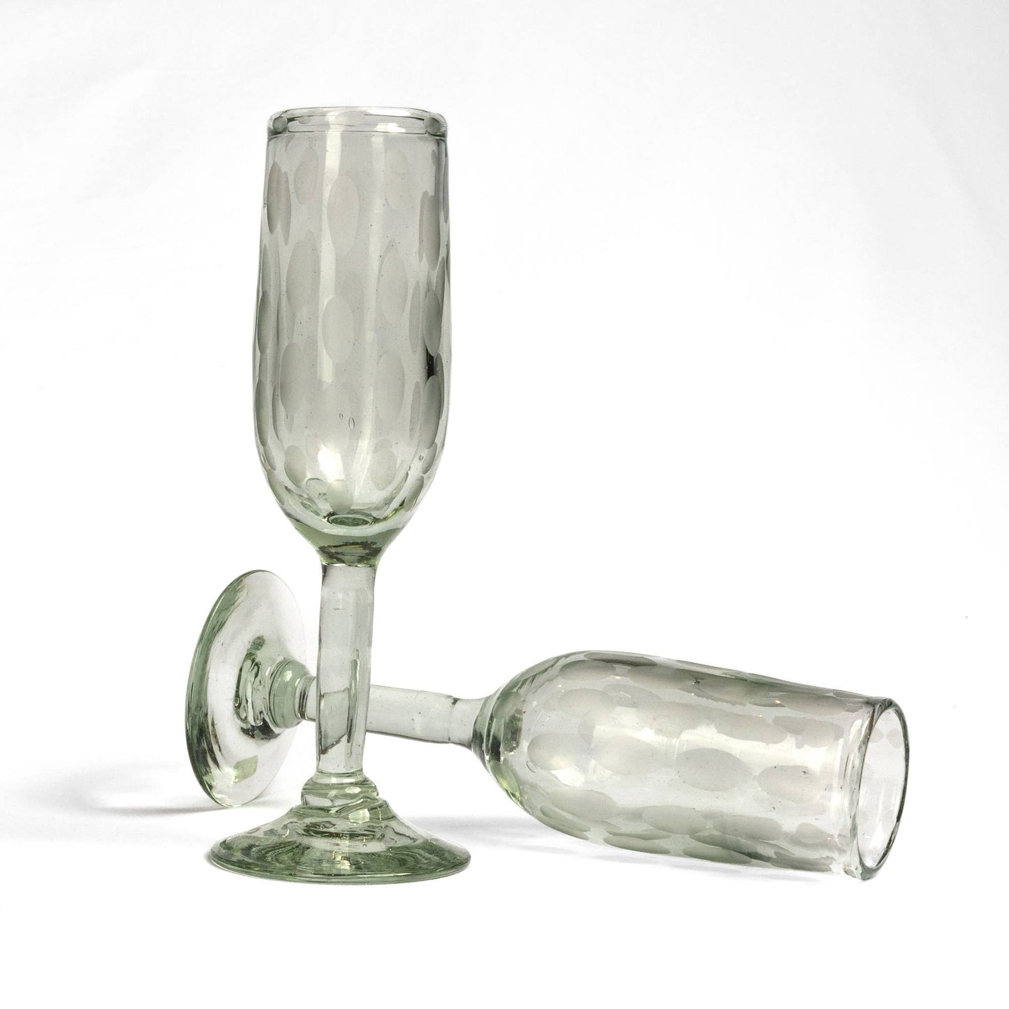 Smoke Etched Champagne Glass Set