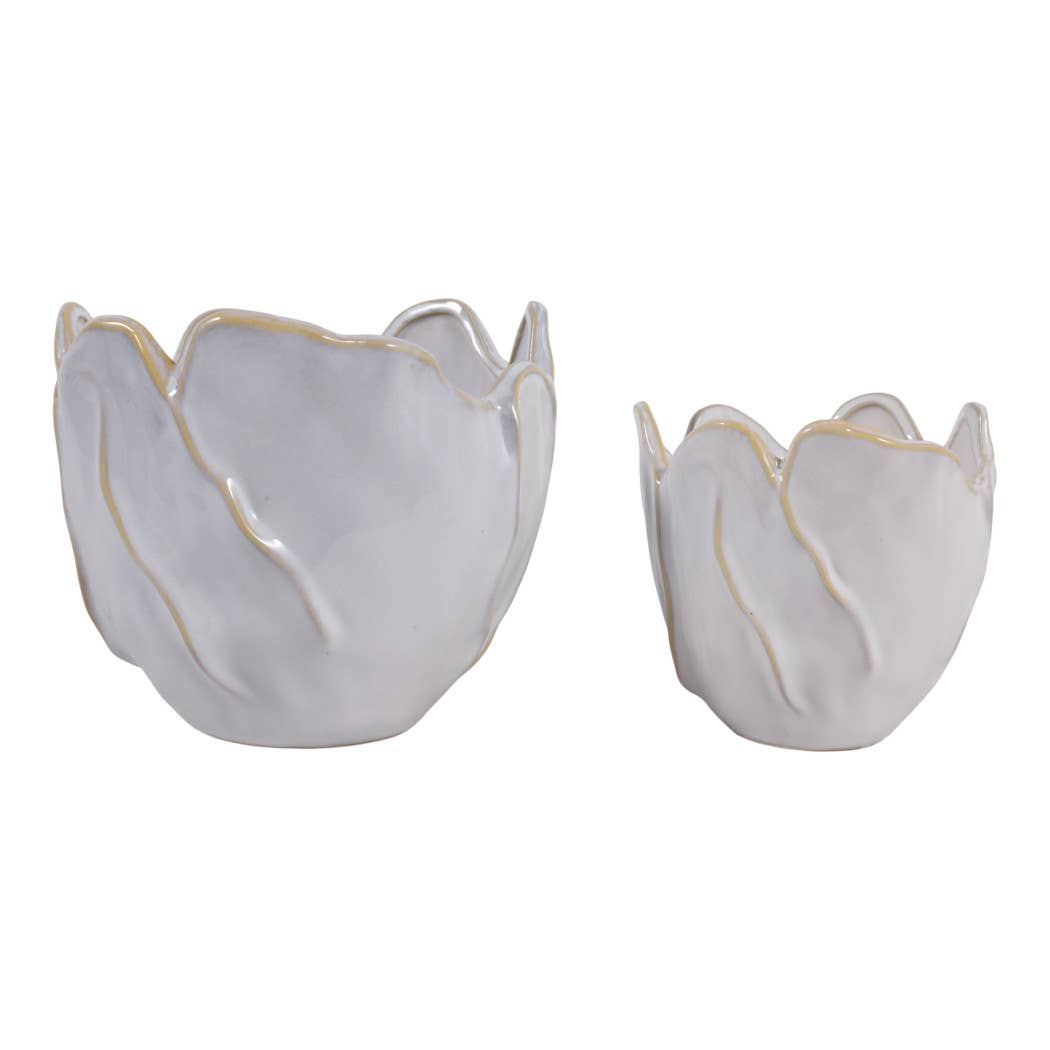 Flower Petal Ivory Pot