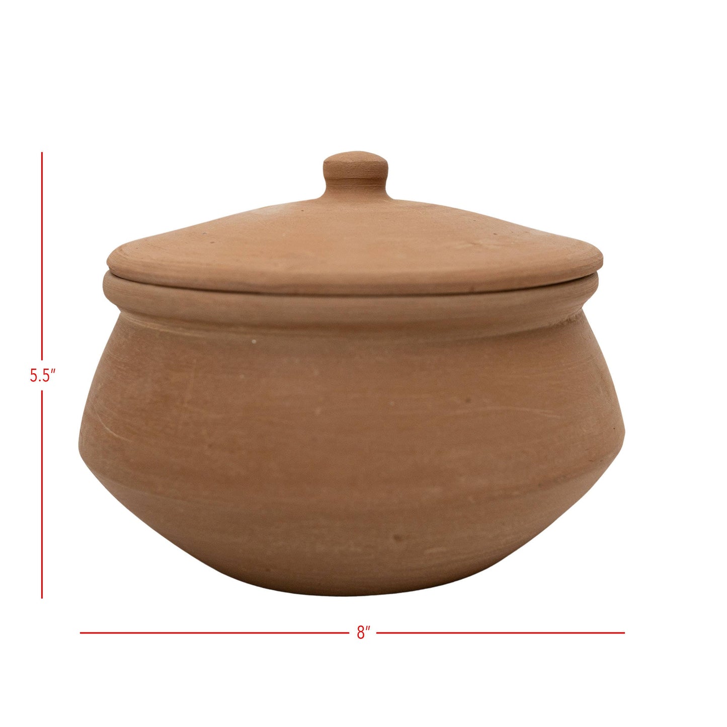 Natural Terracotta Serving Pot with Lid