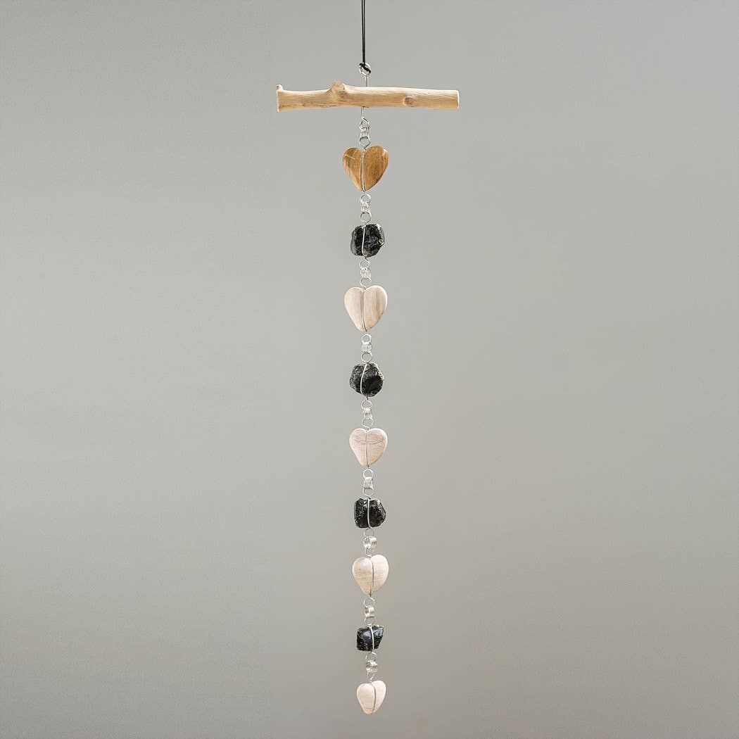 Petrified Wood Heart Garland