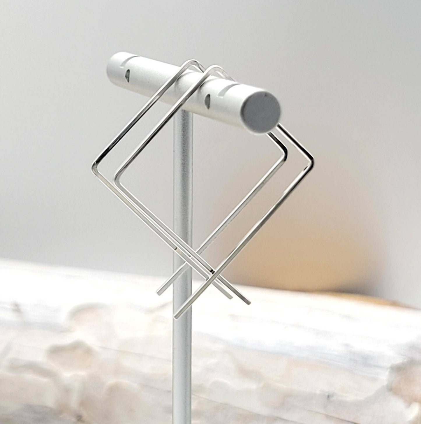 Sterling Silver Square Hoop Earrings