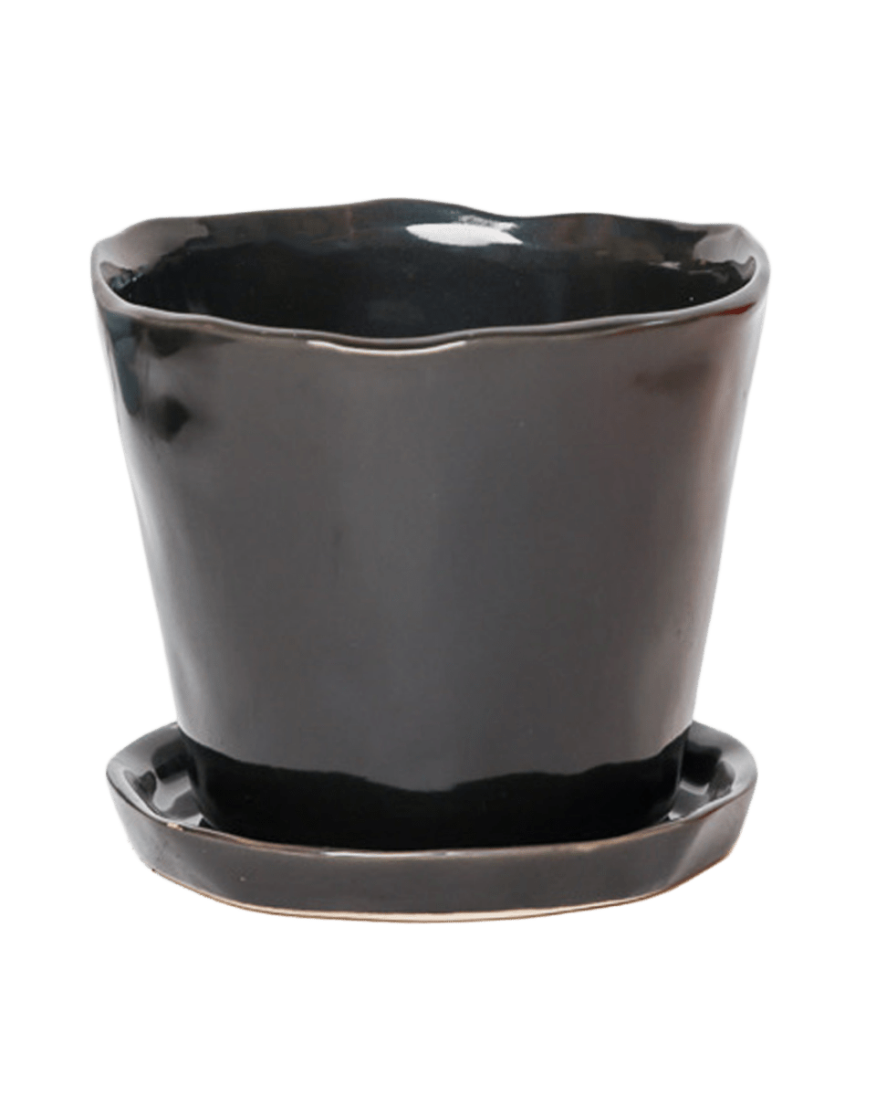 Tika Ceramic Pot & Saucer