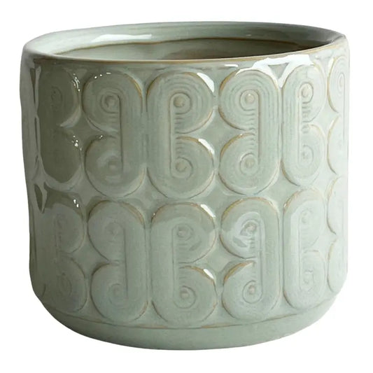 Retro Design Sage Green Glazed Pot