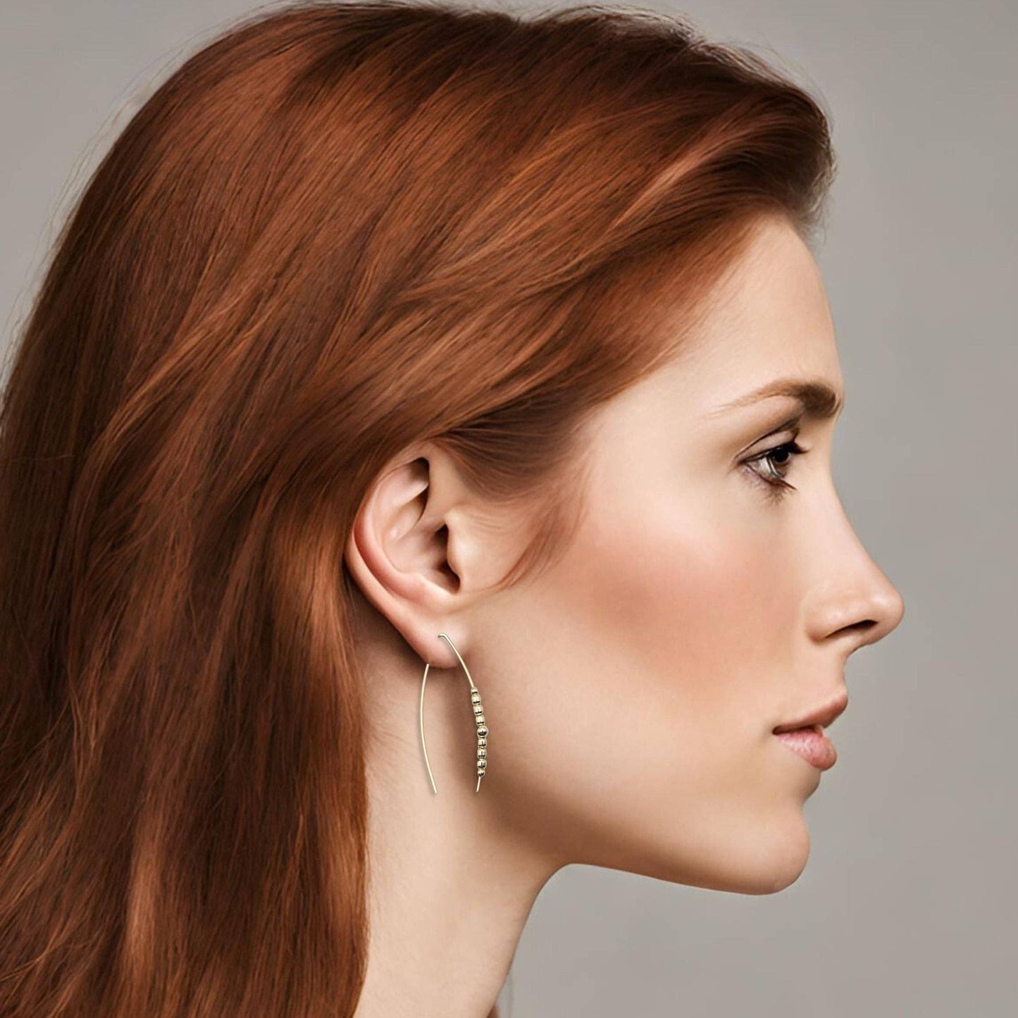 Gold & Silver Beaded Threader Earrings