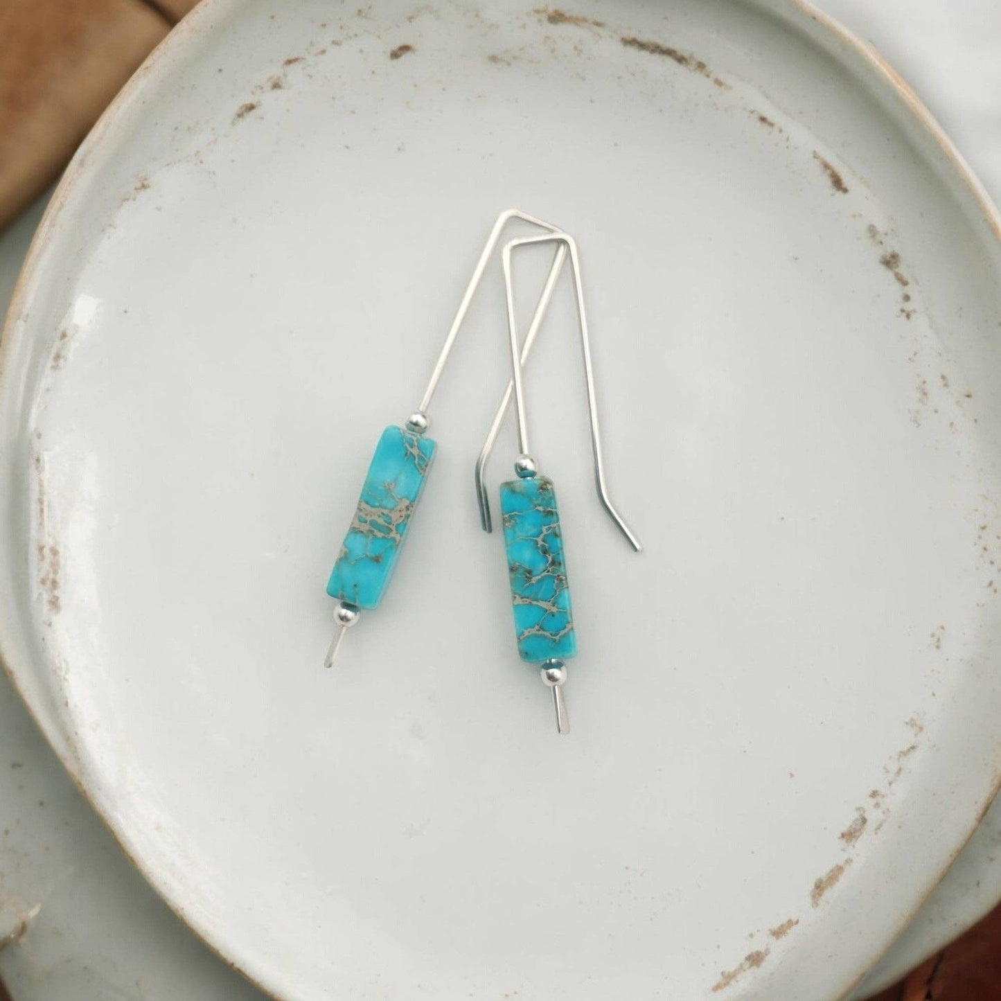 Turqouise & Sterling Silver Threader Earrings
