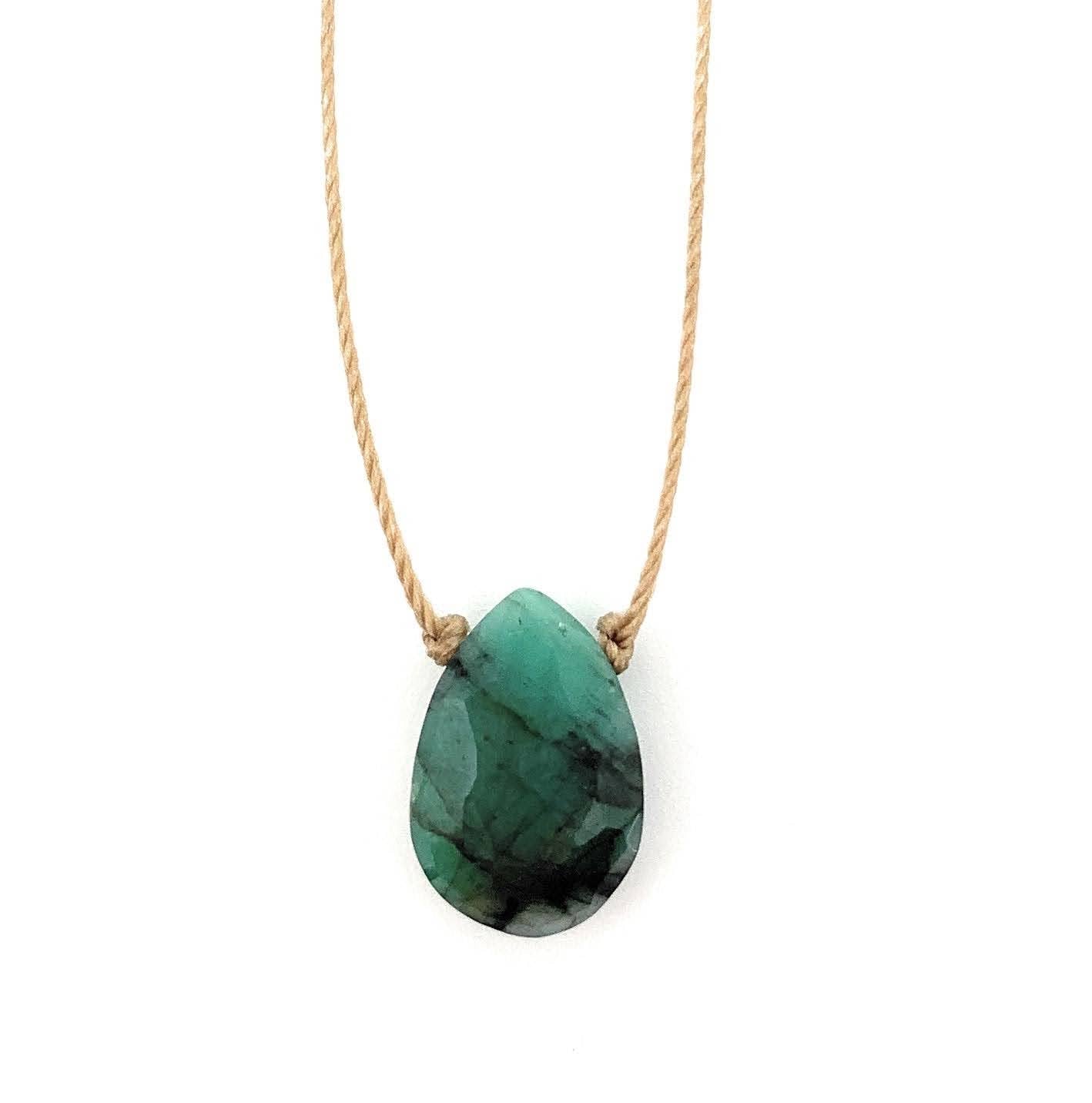 Emerald Teardrop 16" Necklace