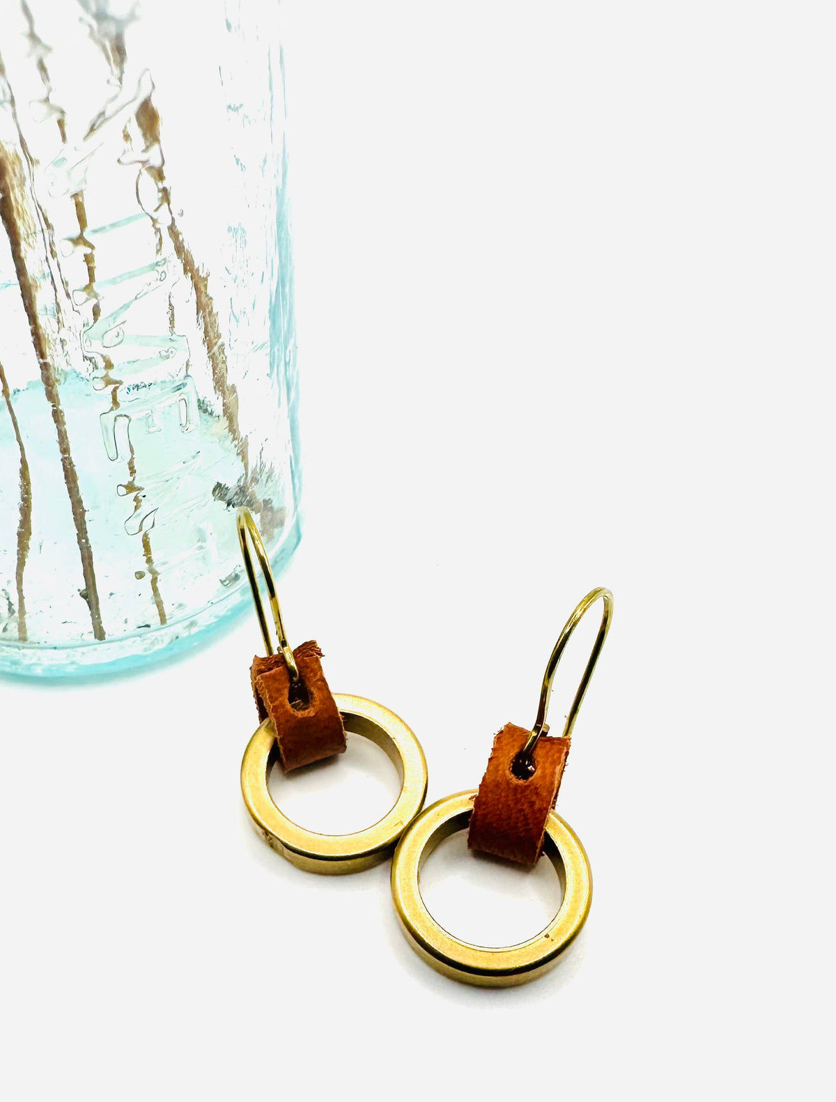 Ring Leather & Brass Earrings