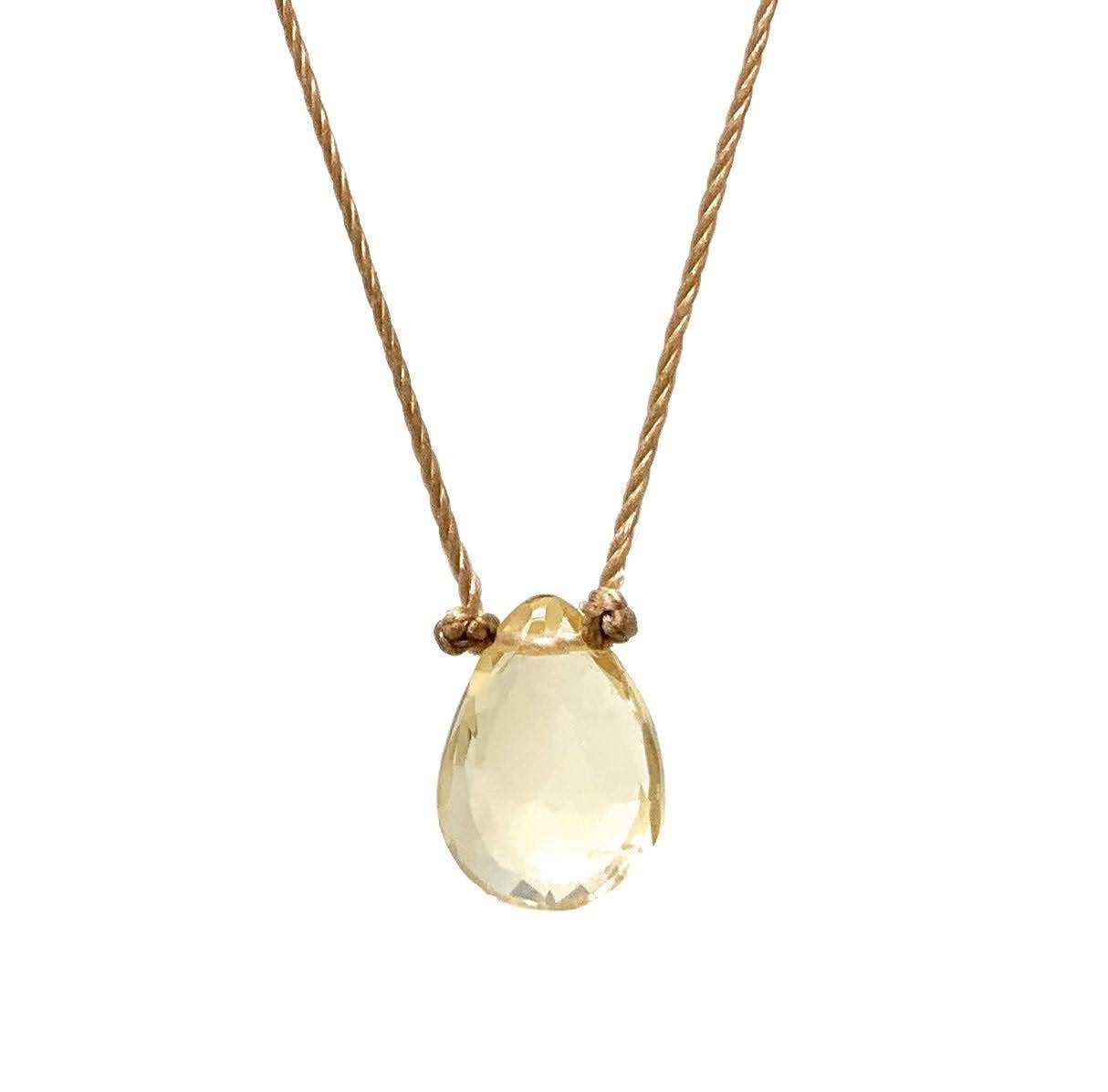 Citrine Teardrop 16" Necklace
