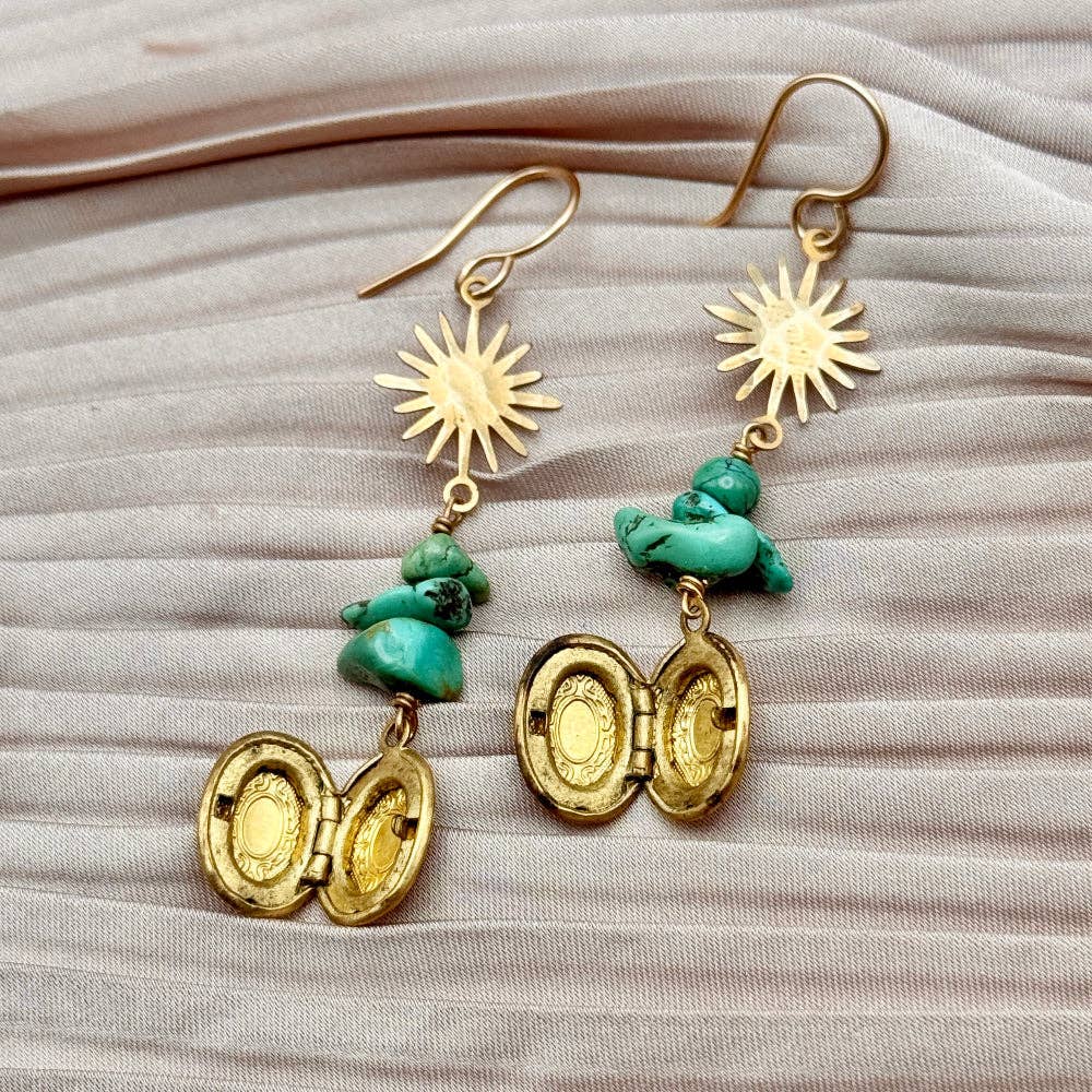 Silver Charm Locket Earrings