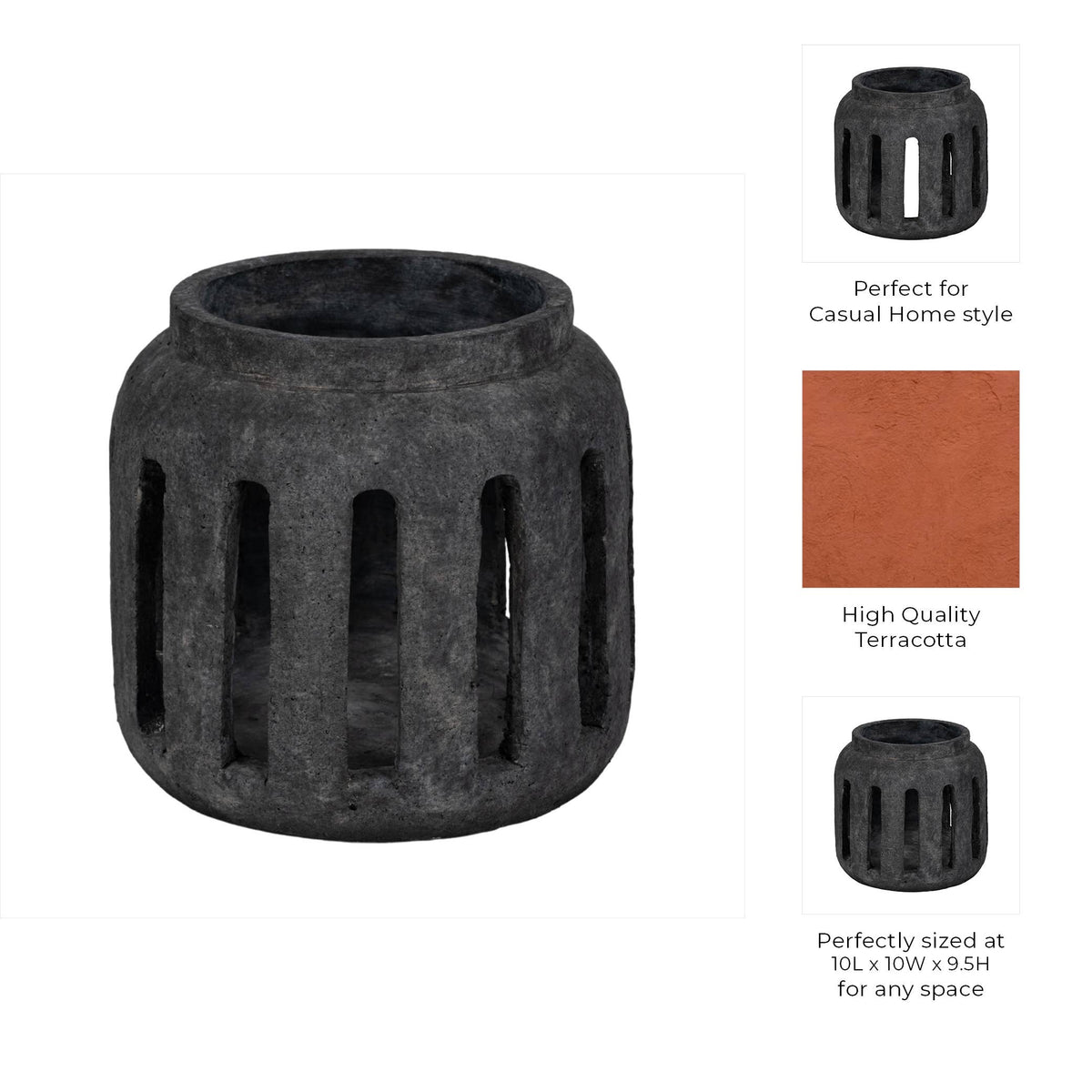 Terracotta Round Hurricane Lantern