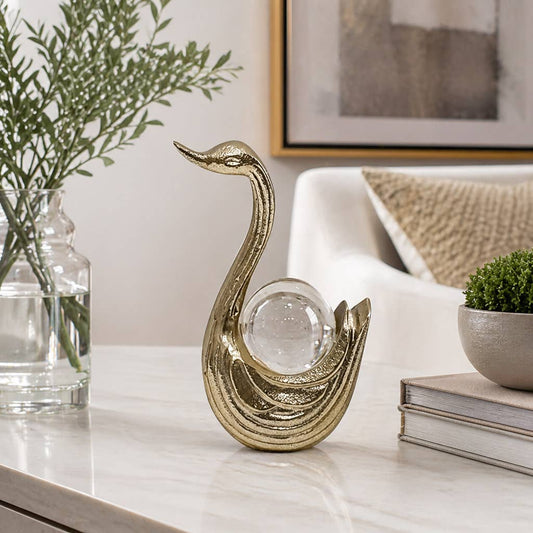 Gold Metal Swan Decor