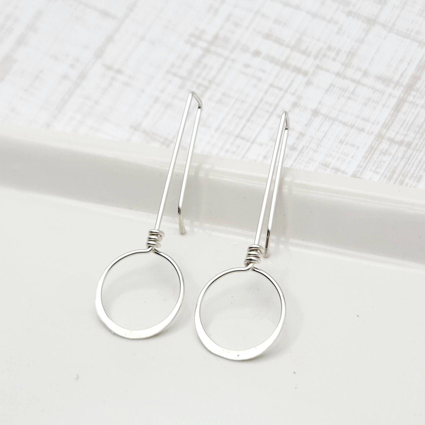 Sterling Silver Threader Hoop Earrings